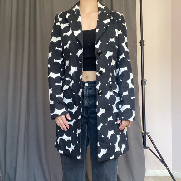 Vintage black and white trench coat - Picture 1 of 3